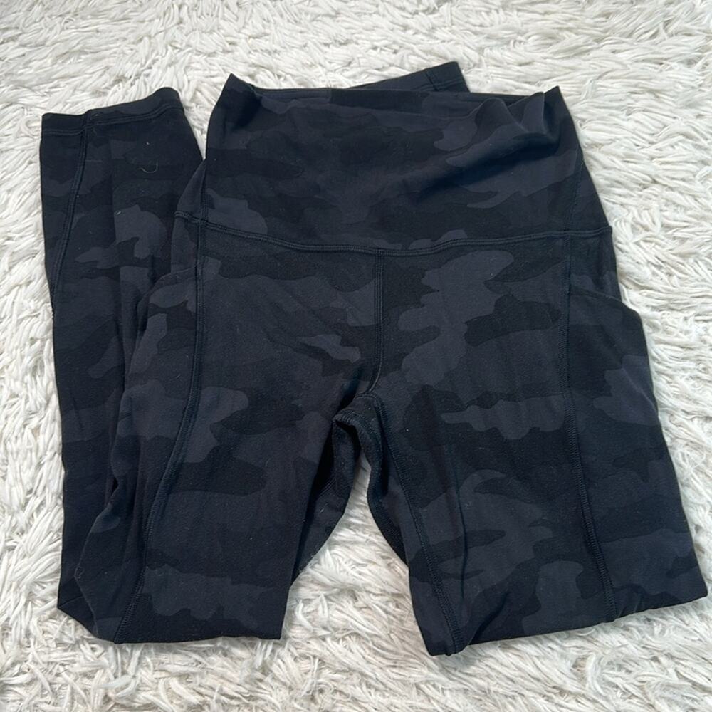 Lululemon Align High Rise Crop with Pockets 23" Heritage 365 Camo Deep Coal Mult